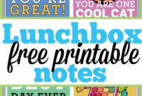 Free Printable Notes for Kids’ Lunchboxes