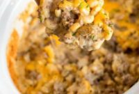 Comforting Creamy Crockpot Hamburger Casserole