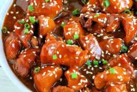 Sticky Honey Sesame Crockpot Chicken Thighs