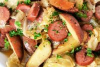 Hearty Slow Cooker Cabbage and Sausage