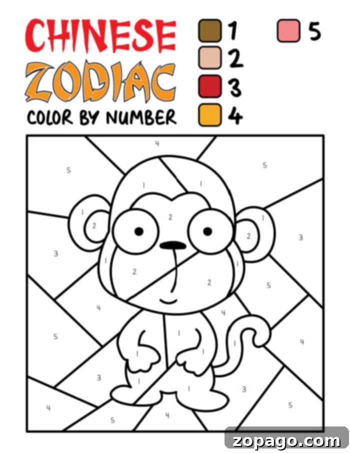 Lunar New Year Coloring Fun 3 Chinese New Year color by number