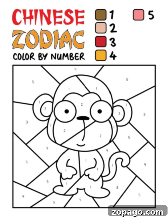 Lunar New Year Coloring Festivities 3 Chinese New Year color by number