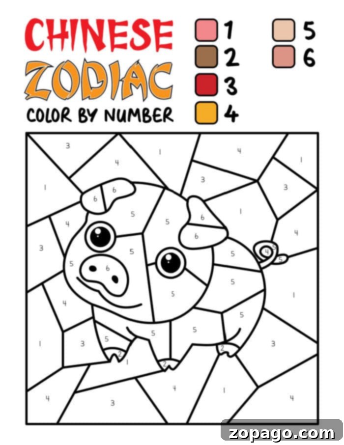 Lunar New Year Coloring Fun 4 Chinese Zodiac Coloring Pages