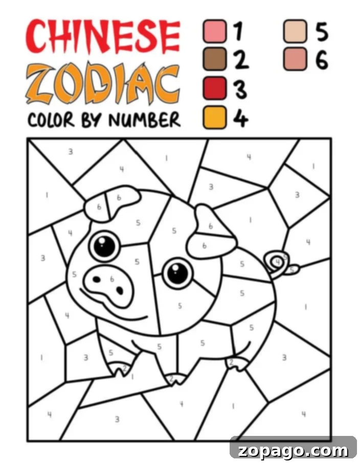 Lunar New Year Coloring Festivities 4 Chinese Zodiac Coloring Pages