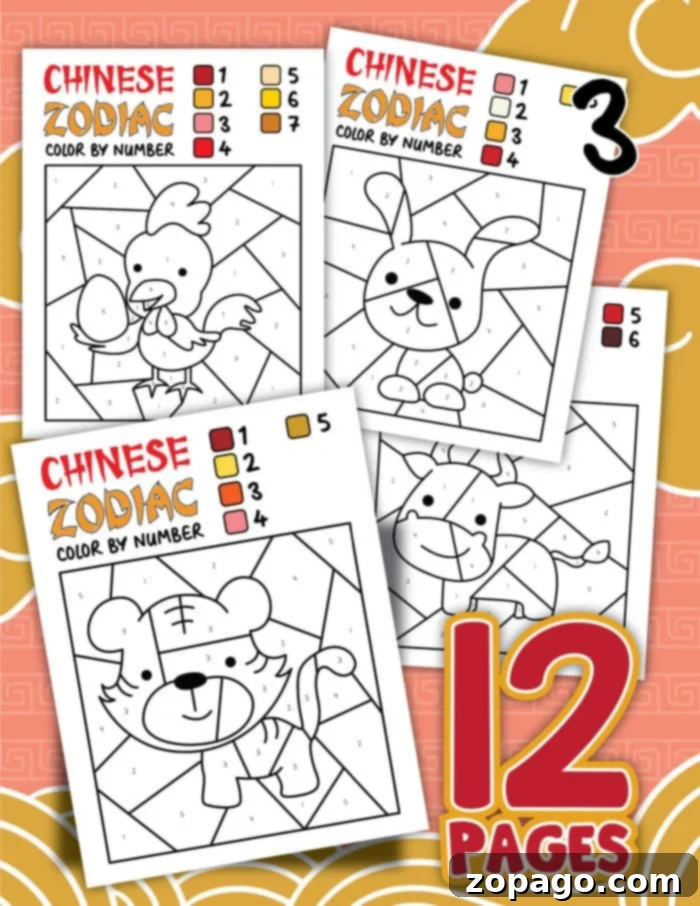 Lunar New Year Coloring Festivities 6 Lunar New Year Color Pages