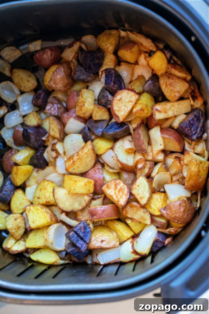 Savory Potato and Onion Medley 6 Air Fryer Potatoes and Onions