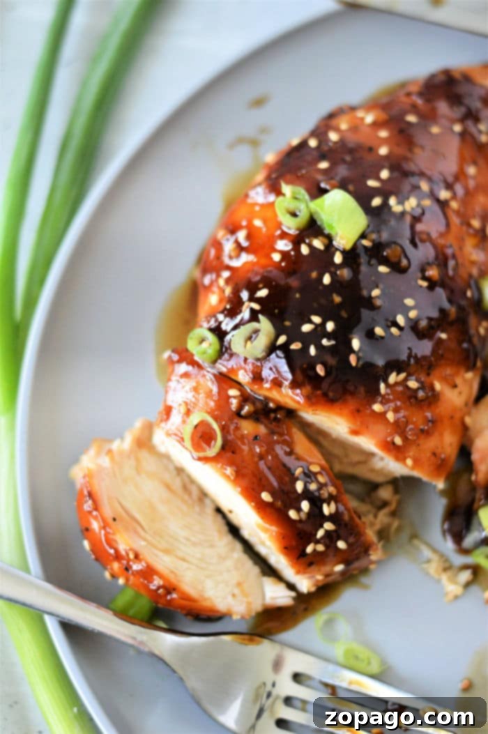 Easy Teriyaki Chicken with Bottled Sauce 2 Perfectly glazed teriyaki chicken breast, a simple recipe using bottled sauce, garnished with sesame seeds and green onions