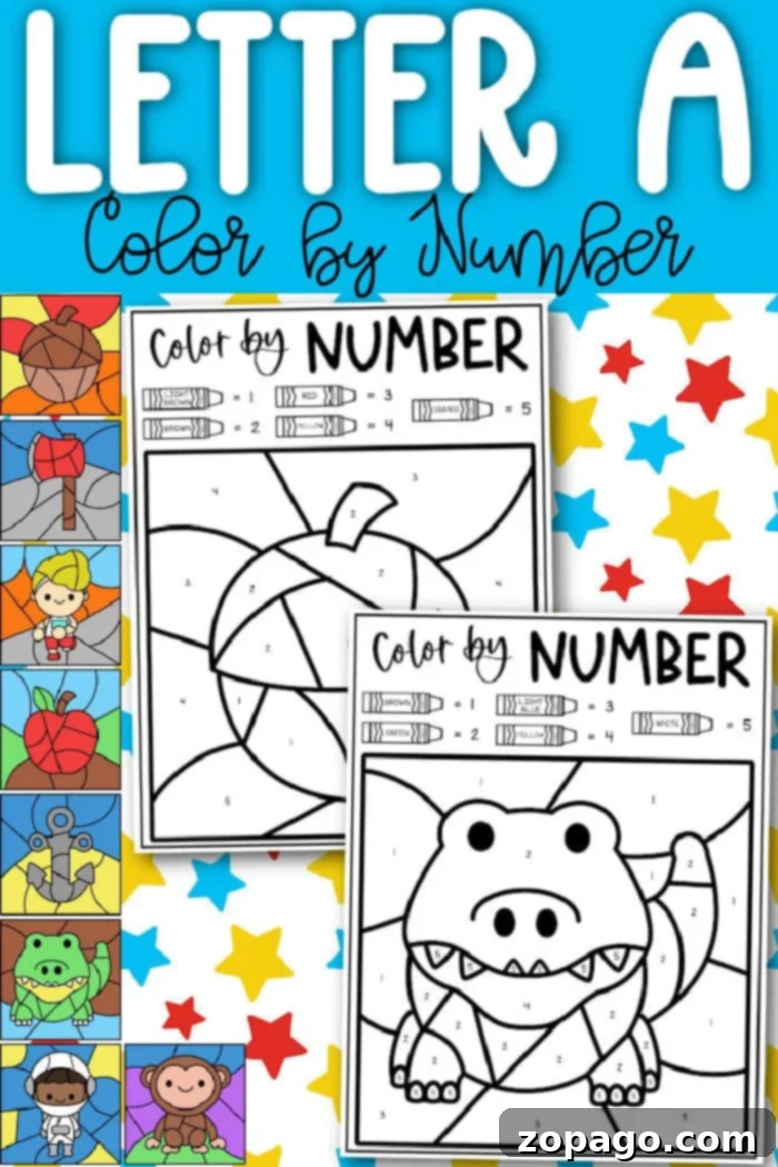 Alphabet A Coloring Adventure 2 Letter A coloring page with apple and airplane