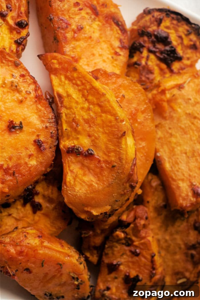 Ultimate Crispy Air Fryer Sweet Potato Wedges 2 Crispy Air Fryer Sweet Potato Wedges, a healthy and easy side dish.