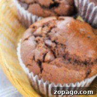 A perfectly baked Copycat Costco Chocolate Muffin, ready to be enjoyed.