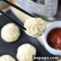 Steaming dumplings ready for serving.