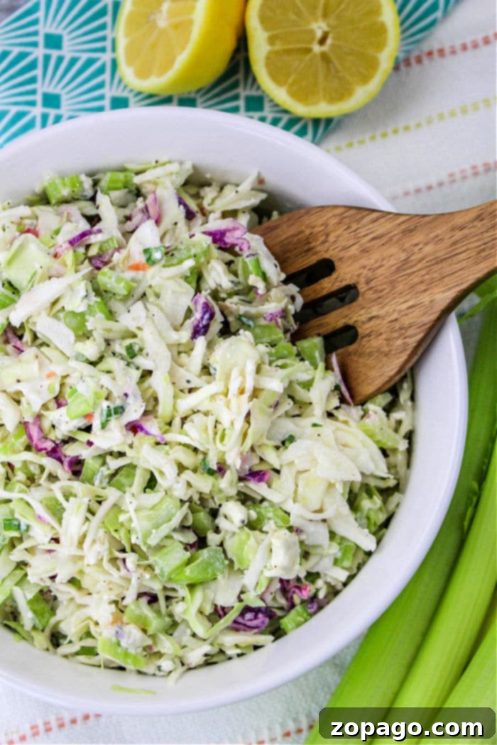 Bold Blue Cheese Slaw 2 Blue Cheese Coleslaw ready to be served