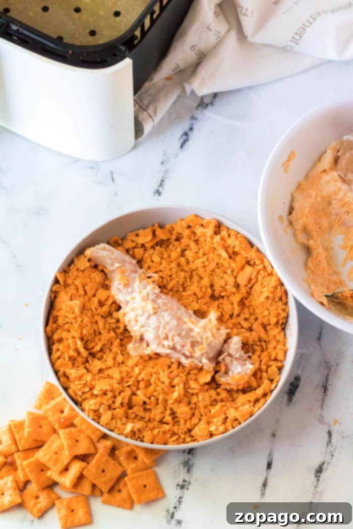 Cheddar Crunch Chicken Tenders 4 homemade air fryer chicken tenders