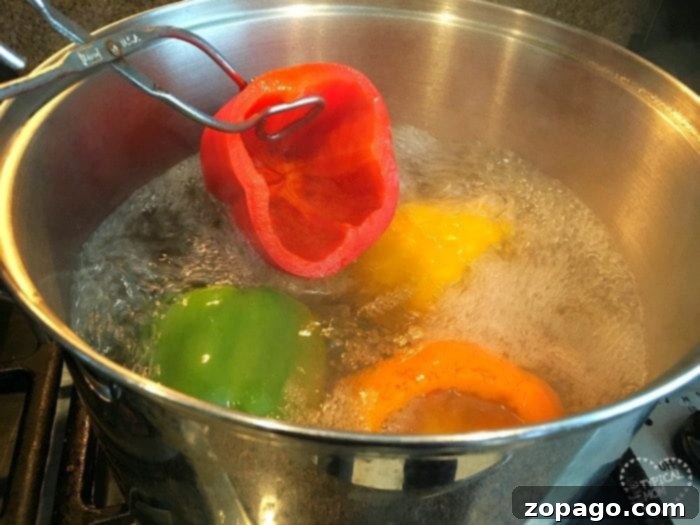 How to blanch peppers