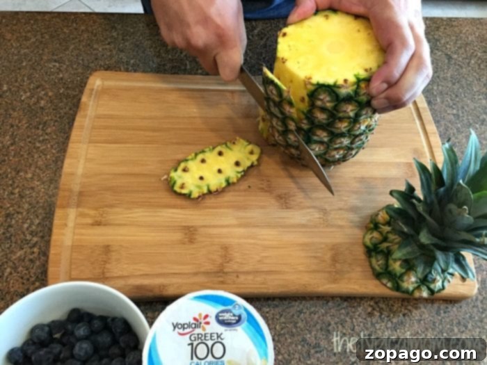 Effortless Pineapple Cutting Hack 4 how to cut a pineapple hack
