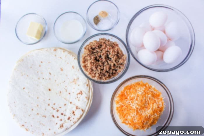 Crispy Ninja Foodi Air Fryer Breakfast Burritos 4 A delicious Keto Breakfast Burrito, cut in half to show the filling, ready for an air fryer