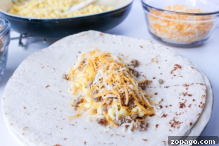 Golden Crispy Ninja Foodi Air Fryer Breakfast Burritos 6 A stack of delicious freezer breakfast burritos, ready for meal prep.