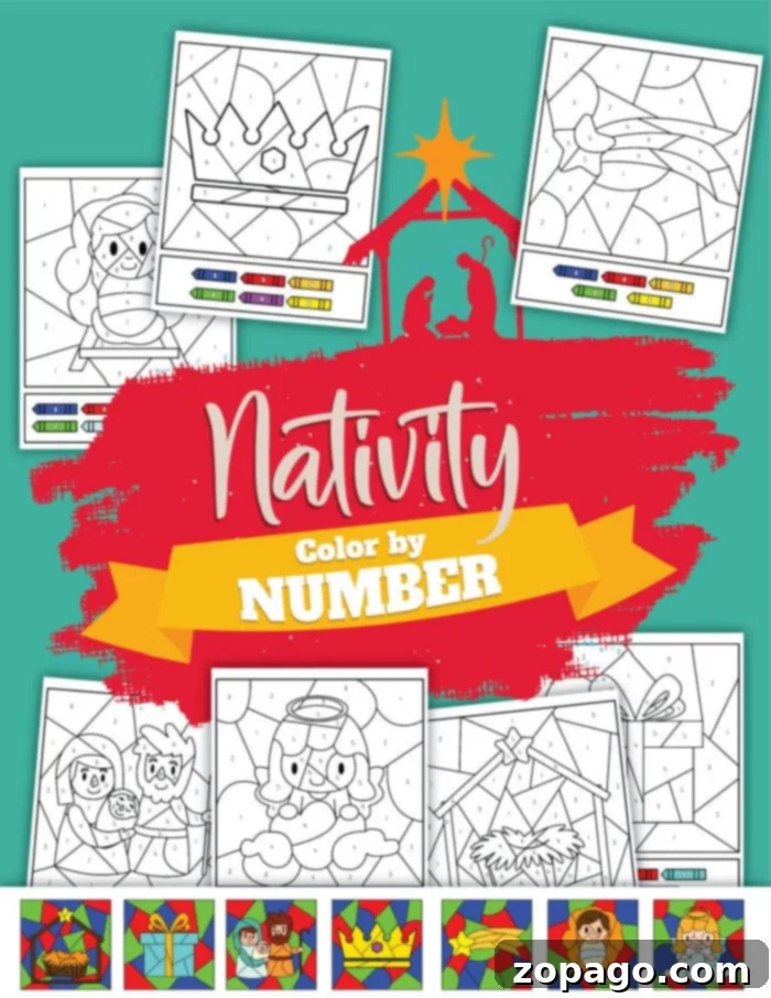 Sacred Nativity Coloring Sheets 5 Free Nativity Printables PDF Download