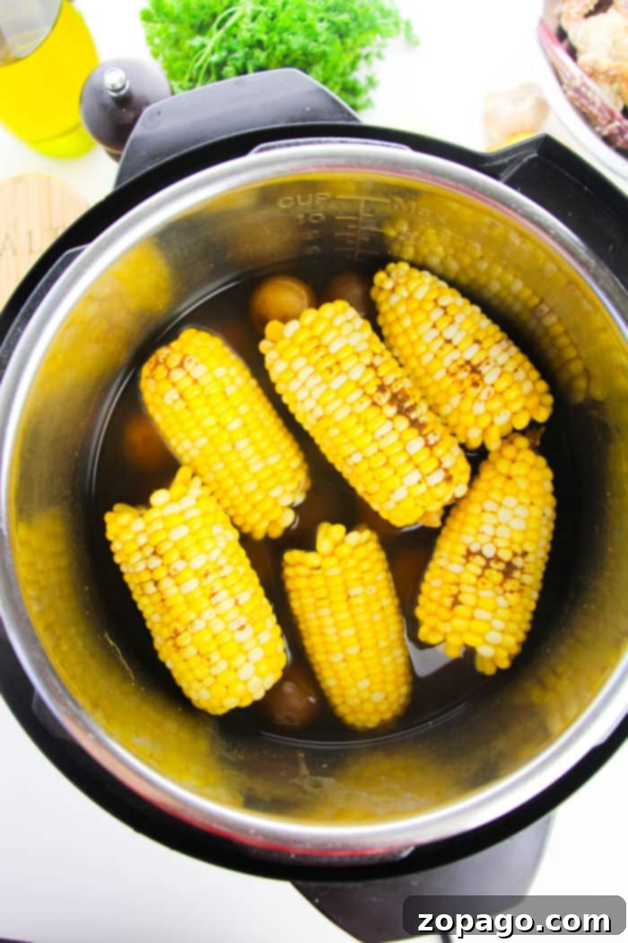 Instant Pot crab boil with seasonings and dipping sauce