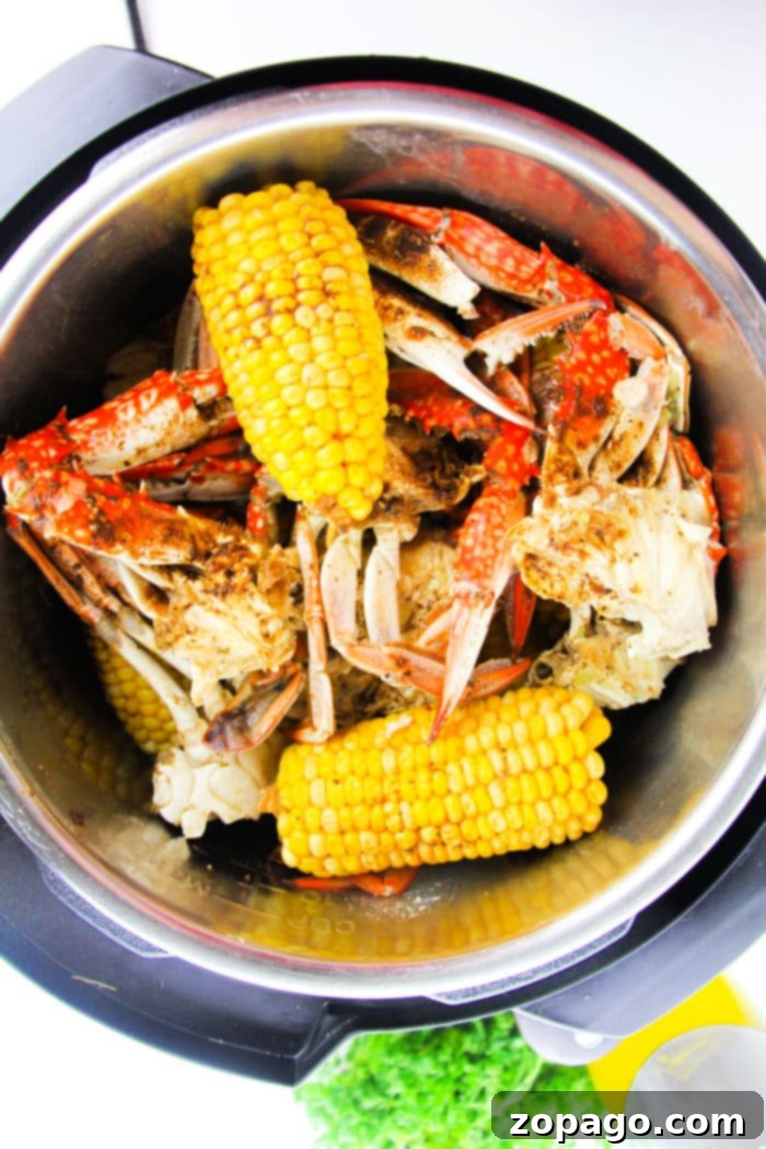Instant Pot Crab Legs on a serving platter