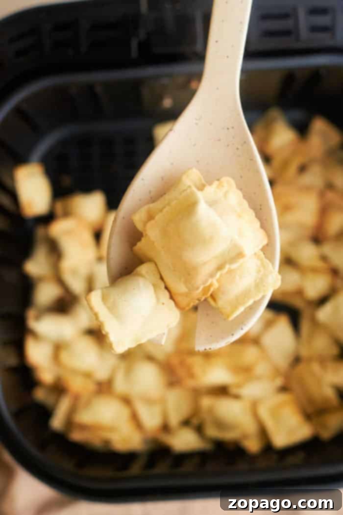 Perfectly Crispy Air Fryer Frozen Ravioli 2 Cooking Frozen Ravioli in Air Fryer for a crispy snack