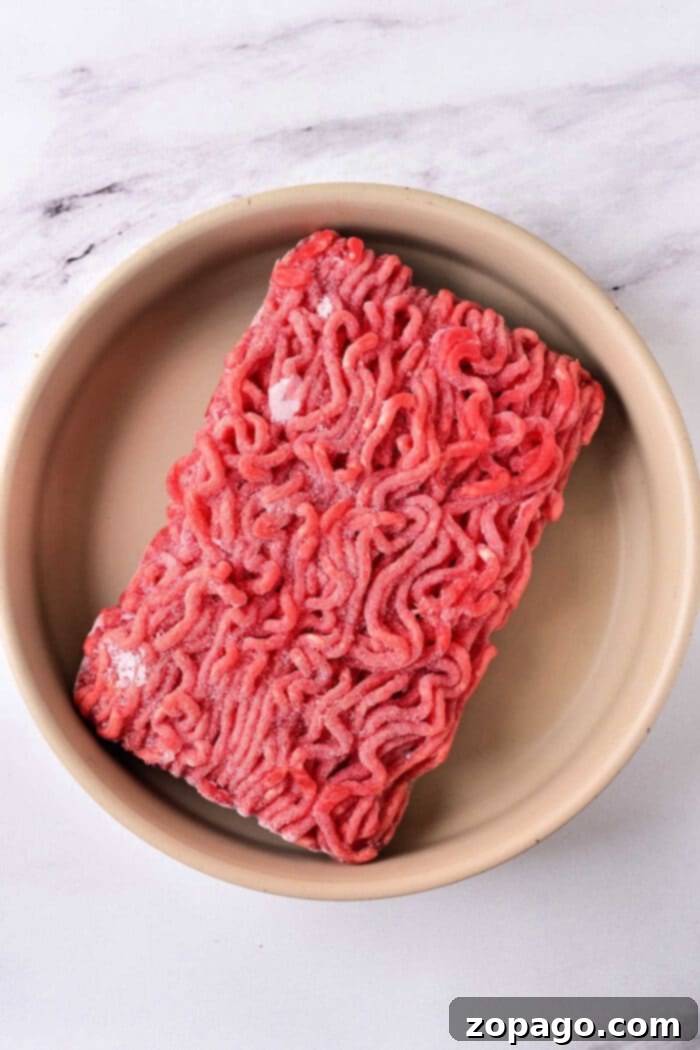 Quick Microwave Ground Beef Thaw 6 Thaw Ground Beef in Microwave - Thawed ground beef ready for cooking