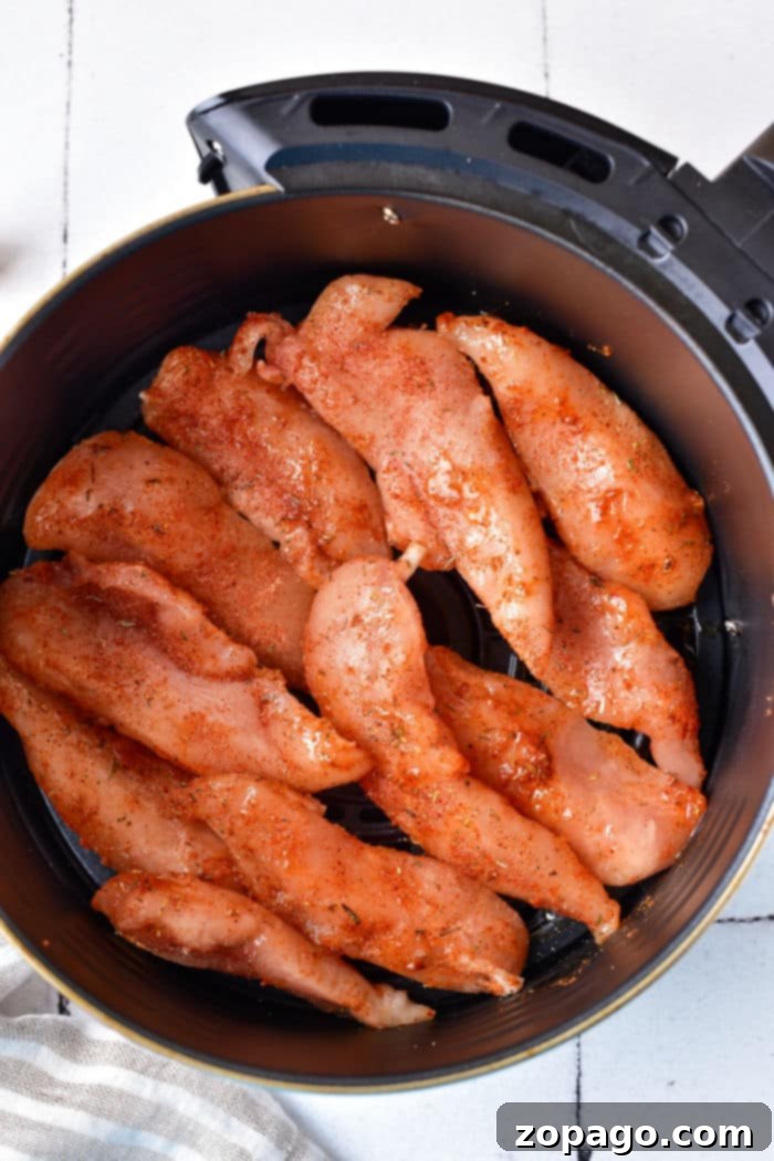 Air Fryer Crispy Frozen Chicken Tenderloins 6 Frozen Chicken Breast Tenderloins in Air Fryer