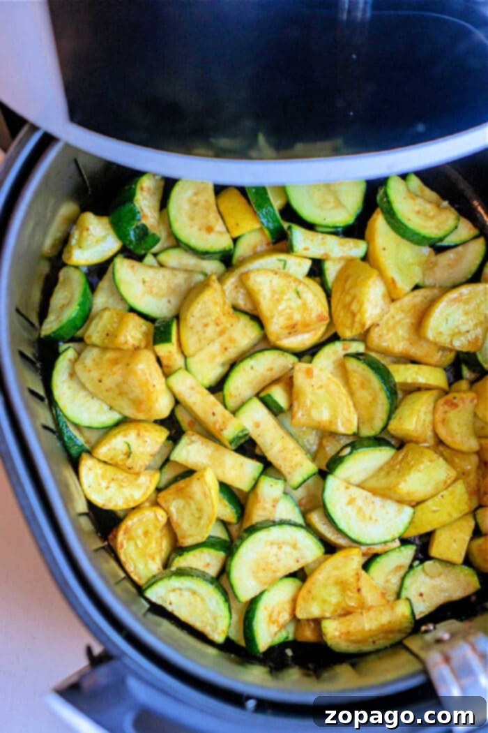 Crispy Air Fryer Squash and Zucchini 8 squash and zucchini in air fryer