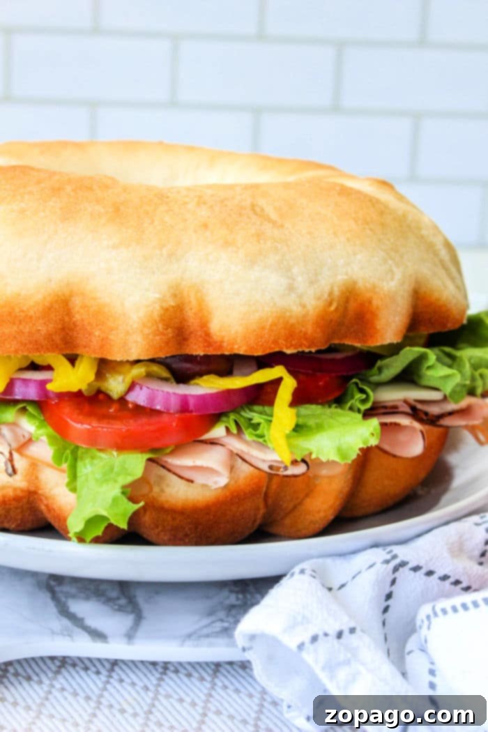 Crownwich 2 Round Sandwich Bread, perfect for parties and gatherings.