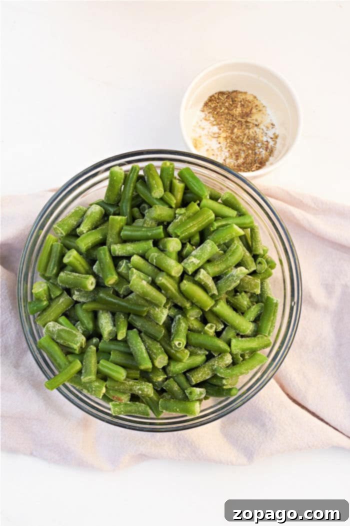 Crispy Air Fryer Frozen Green Beans 3 Ninja Foodi Frozen Green Beans in Air Fryer Basket