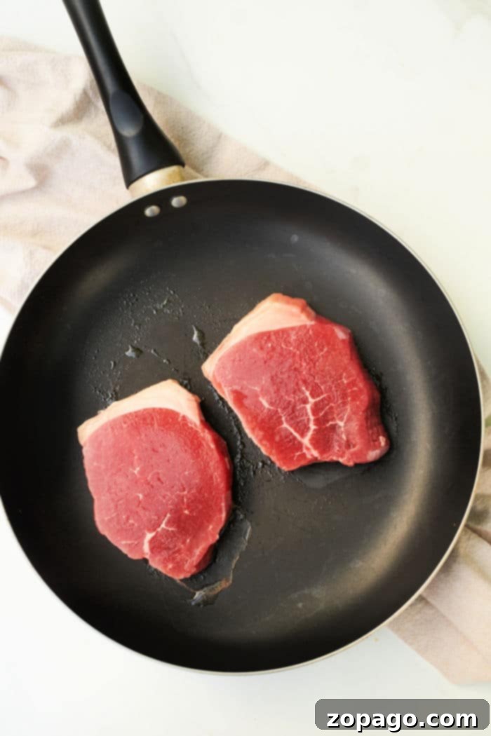 Tender Stove Top Round Steak 6 How to Cook Frozen Steak in a Pan - beautifully browned steak with herbs
