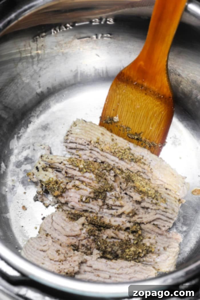 How to Cook Frozen Ground Turkey in an Instant Pot 6 A perfectly cooked and crumbled ground turkey in an Instant Pot, ready to be incorporated into a meal