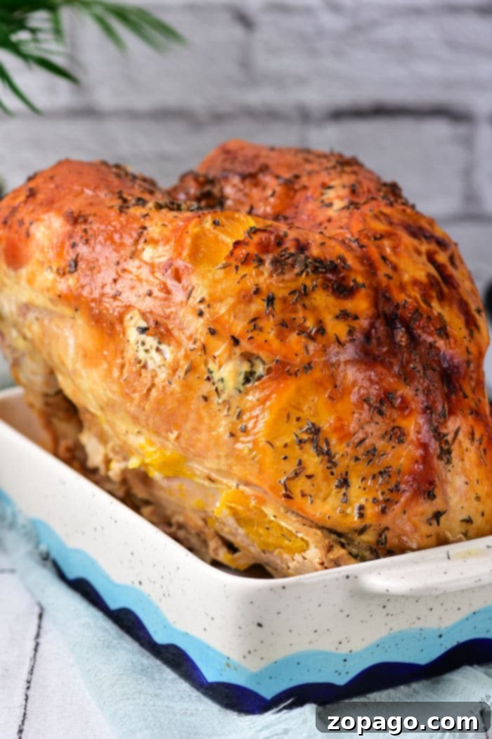 Royal Turkey Roast 9 Honeysuckle Turkey Breast, golden brown and roasted.