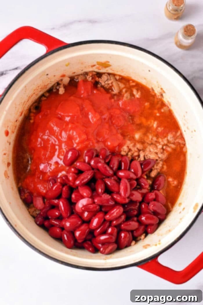 Hearty Dutch Oven Chili 5 Chili in Dutch Oven - a wider shot