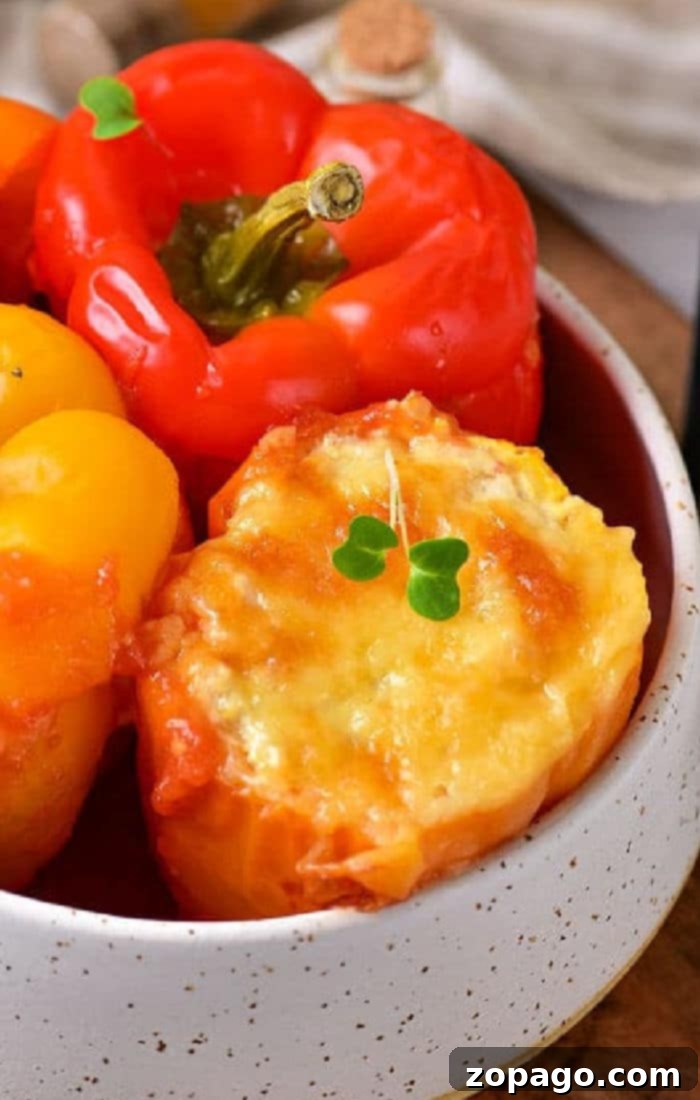 Savory Stuffed Bell Peppers 7 stuffed peppers in dutch oven