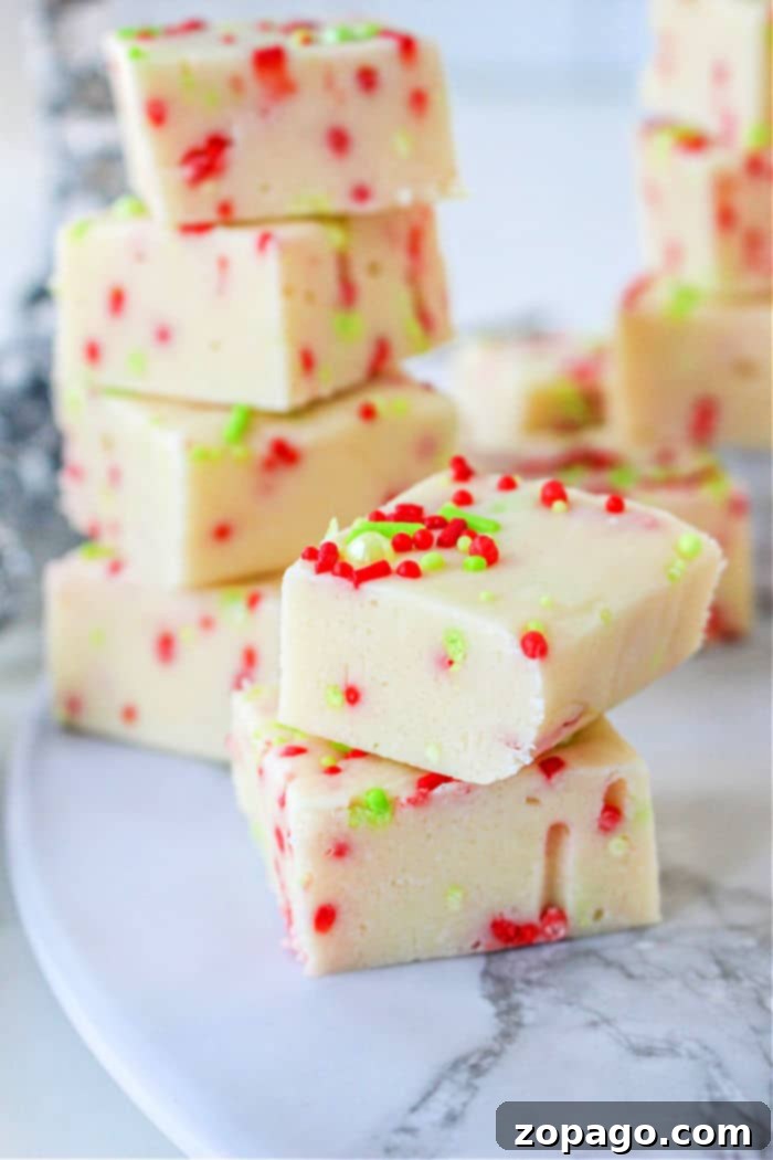 Sweet & Simple 4-Ingredient Fudge 6 White Chocolate Christmas Fudge squares