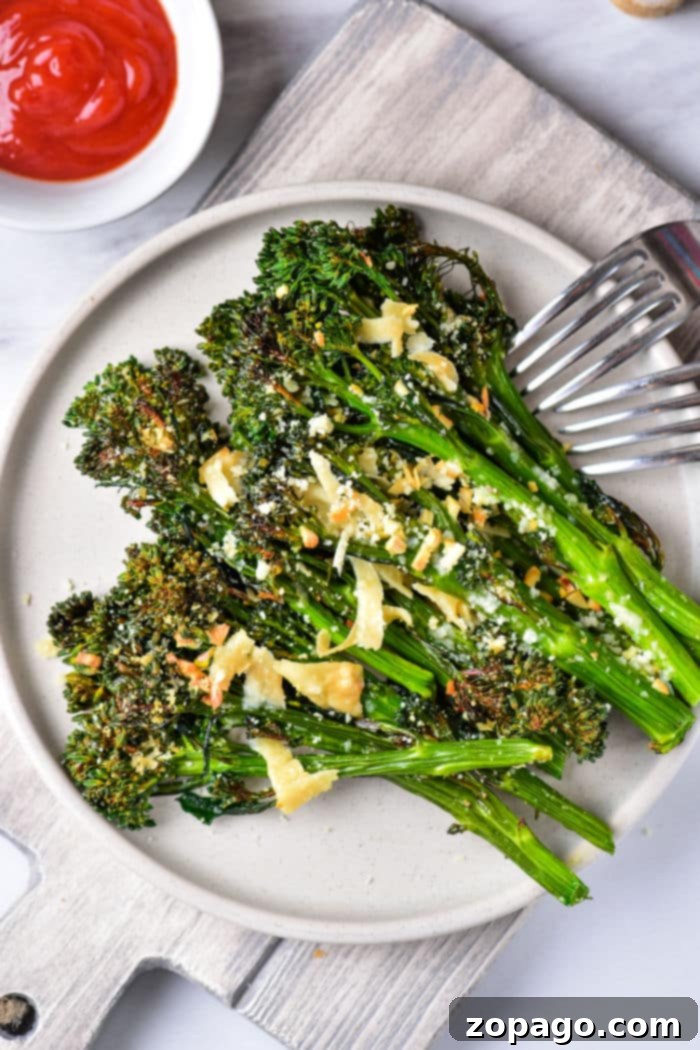 Crispy Air Fryer Broccolini 7 Ninja Foodi Broccolini, perfectly roasted