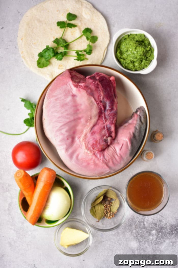 Cooking Tender Beef Tongue 2 Raw cow tongue before cooking, ready for preparation.