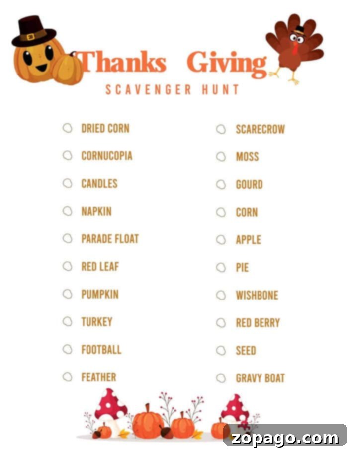 Free Scavenger Hunt Printables 5 Fall themed scavenger hunt