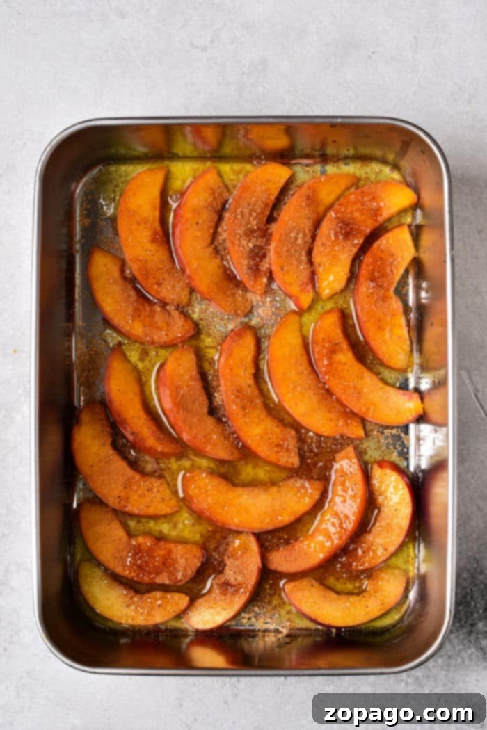 Sun-Kissed Peach Cake 3 Recipe Peach Cake, beautifully presented with a rich, golden crust and tender peaches