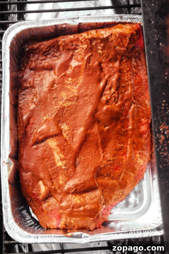 Perfectly Smoked Brisket Flat 3 Chipotle Smoked Brisket - perfectly seasoned and crusted