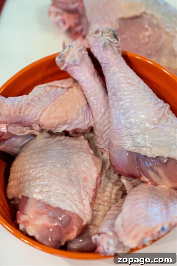 Breaking Down a Raw Turkey 10 Assortment of cooked turkey parts, ready to serve