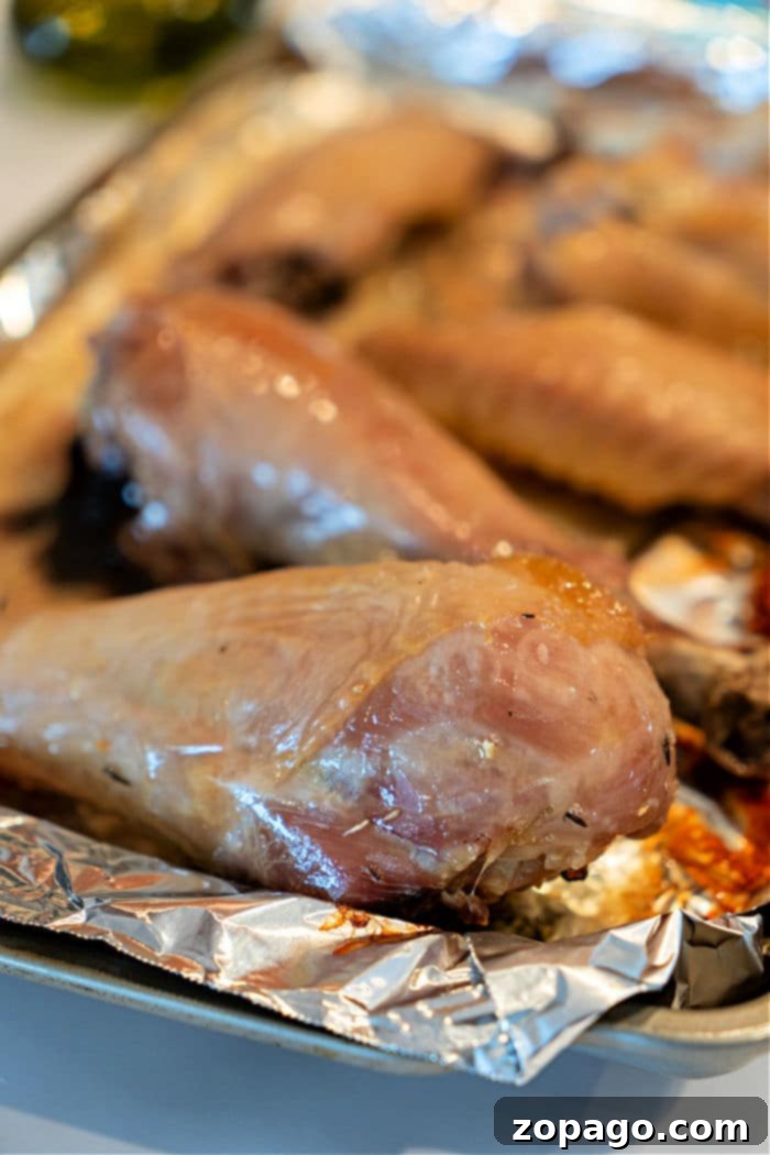 Golden Roasted Turkey Drumsticks 2 Baked Turkey Legs
