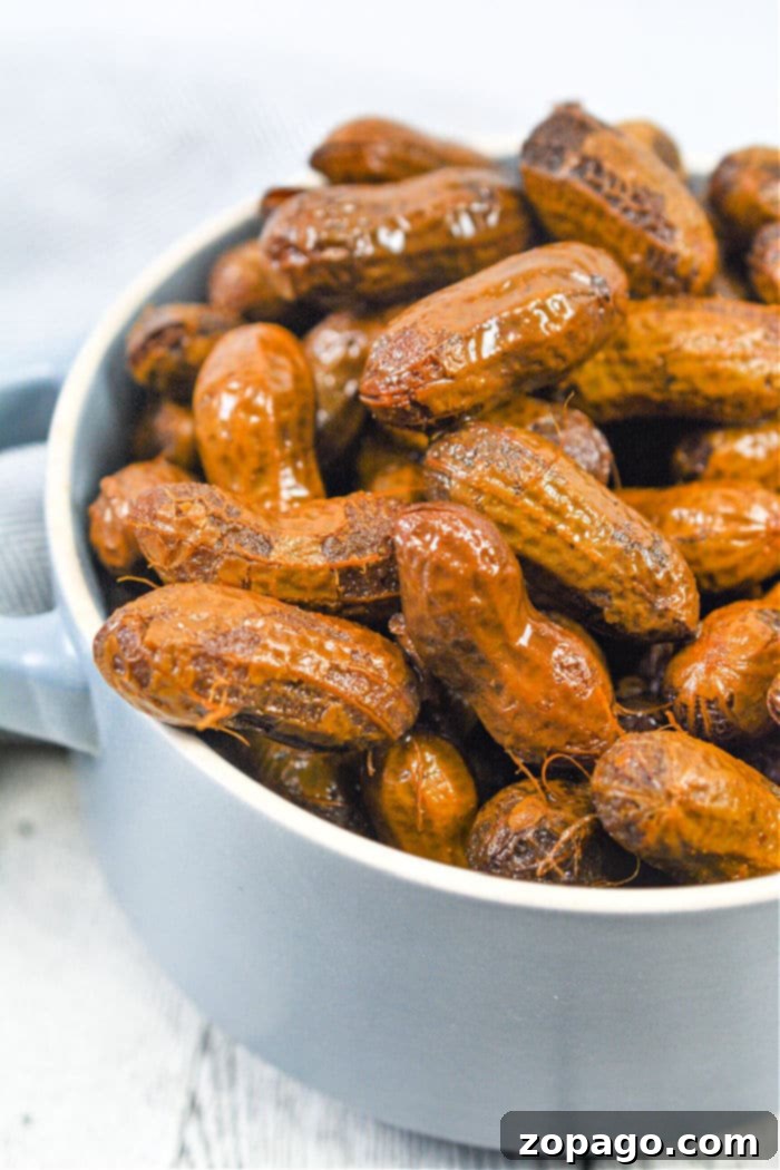 Effortless Slow Cooker Boiled Peanuts 6 Instant Pot Boiled Peanuts - A vibrant bowl of boiled peanuts, hinting at their rapid preparation.