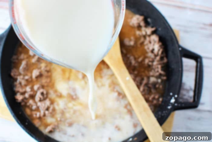 One-Pan Creamy Beef Stroganoff Skillet 4 Homemade Hamburger Helper Beef Stroganoff in a Skillet