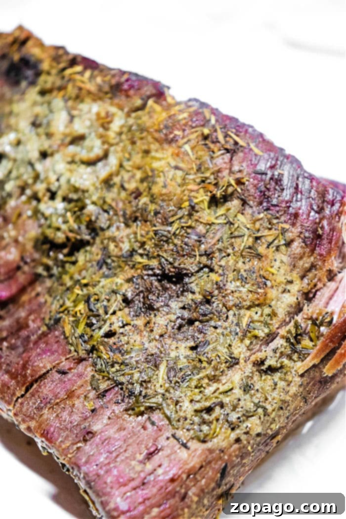 Juicy Sirloin Tip Roast Recipe 5 A perfectly cooked sirloin tip roast, ready for gravy