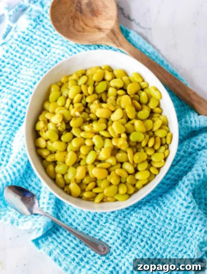 Cooking Dried Lima Beans Perfectly 6 A bowl of seasoned dried lima beans, perfectly cooked and garnished, ready to be served as a wholesome and flavorful side dish or part of a main meal.