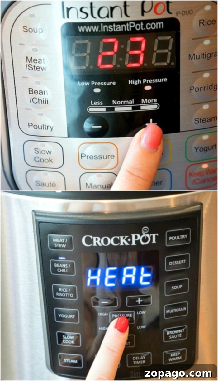 Instant Pot Versus Crock Pot Express Which One To Buy 5 Instant Pot control panel with various cooking function buttons