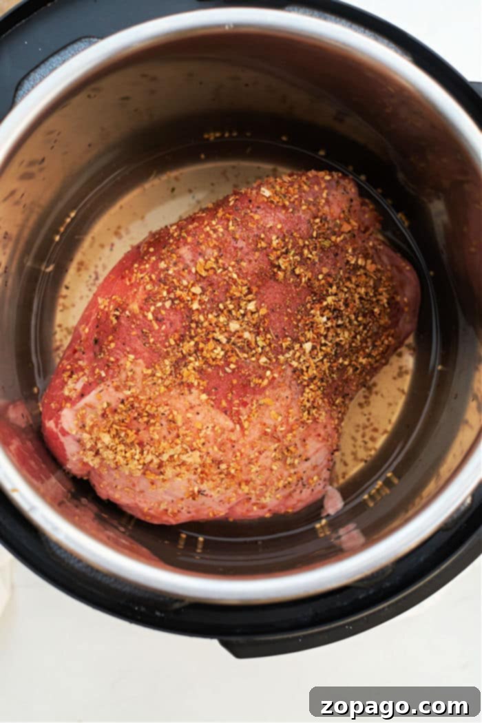 Tender Instant Pot Sirloin Tip Roast 5 Pressure Cooker Sirloin Tip Roast with a delicious dry rub