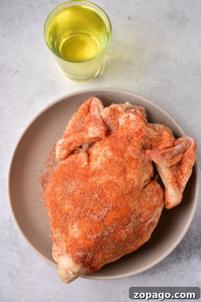 Crispy Whole Fried Chicken 3 Crispy Deep Fried Whole Chicken with a golden crust.